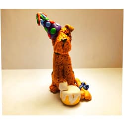 Celtic Forest Clay Airedale Birthday Miniature Sculpture Polymer Clay Handmade
