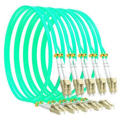 VIGTP Om3 Lc to Lc Fiber Patch Cable 3m 5 Pack, OM3 Fiber Lc to Lc Multimode Duplex 50/125μm, 10Gb Multi Mode Lc-Lc Fiber Optic Cable OM3, Aqua LSZH MM Fiber Lc to Lc 3 Meters 9.84ft