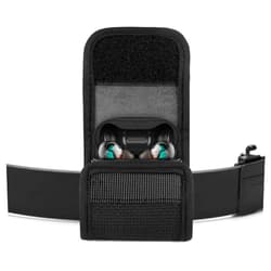Geekria Earbuds Pouch with Belt Loop Compatible with Skullcandy EcoBuds, Rail, Smokin' Buds, Indy ANC, Dime 2, Dime 3 Earbud Case Belt Holster, Protective Case Cover with Clip Holder for Bag Strap
