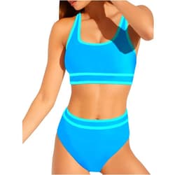 Buauty Women's High Waisted Bikini Sets Two Piece Swimsuits for Women Sporty Color Block Cheeky High Cut Bathing Suits 2024