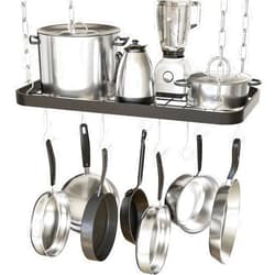 J JACKCUBE DESIGN Hanging Pots and Pans Organizer Rack for Ceiling Wall Mount Grid Kitchen Pot Storage Shelves for Utensils, Cookware with 8 S Hooks (24.4 x 11.8 x 1.2 inches)- JACKCUBE DESIGN MK397B
