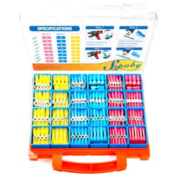 Sopoby 520PCS Marine Grade Heat Shrink Wire Connectors - Electrical Connectors Kit of Tinned Red Copper, AWG 22-10 Waterproof Crimp connectors terminals Insulated Ring Fork Spade Butt Splices