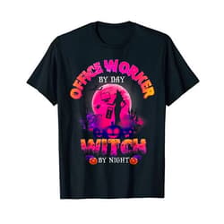 Halloween Pumpkin Costume Party 2021 By Chang Office worker By Day Witch By Night Funny Halloween Pumpkin T-Shirt
