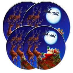 Range Kleen 5052 Santa Round Design Burner Kovers Set of 4