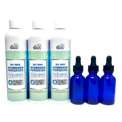 The One Minute Miracle 3% Hydrogen Peroxide Food Grade - 3 Bottles 8 oz - Recommended by: The One Minute Cure Book