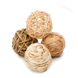 Niteangel Natural Chew Activity Toys Fun Safe Hay Grass Pet Balls for Chinchilla Guinea Pig Rats Rabbits Hamster Gerbil Degu Bunny and Other Small Animals