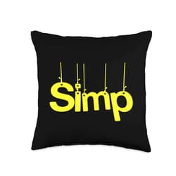 Simpin' Ain't Easy Sarcastic Designs Simp-Sarcastic Egamer & Egirl Internet Meme Nation String Throw Pillow, 16x16, Multicolor