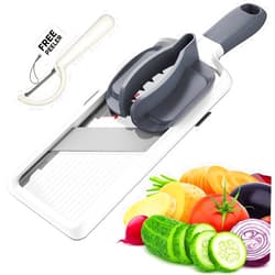 Yamjug Multi Handheld Mandoline Slicer - Adjustable Stainless Steel Blade, Slicer Vegetable Cutter with Comfort Grip, Safety Features, Easy to Clean, Slicers for Fruits and Vegetables