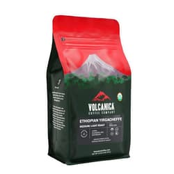 Volcanica Coffee Ethiopian Coffee, Yirgacheffe Region, USDA Organic, Whole Bean, Kosher, Fresh Roasted, 16-ounce