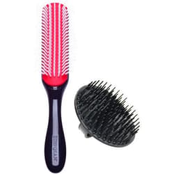 Denman D3 7-Row Hair Brush & D6 Scalp Massager Set - Detangling, Styling & Massaging for All Hair Types | Ergonomic Design | Promotes Scalp Health