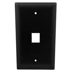 On-Q Legrand - OnQ 1 Port Wall Plate, Single Gang Wall Plate, High-Impact, Flame Retardant Plastic Screw In Wallplate, Black, WP3401BK