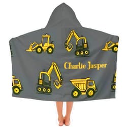 Eiis Unidesign Custom Yellow Truck on Gray Hooded Bath Beach Towel,Oversize 50
