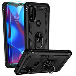 Androgate for Moto G Pure Case, Motorola Moto G Power 2022/ Moto G Play 2023 Case with HD Screen Protector, Military-Grade Ring Holder Car Mount 16ft Drop Tested Protective Cover Phone Case, Black