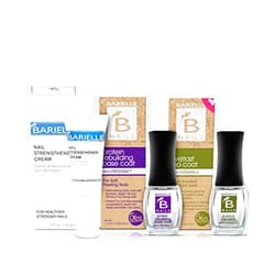 BARIELLE Health and Healing Nail Treatment 3-Piece Collection with Nail Strengthening Cream Protein Rebuilding Base Coat and Everlast Top Coat