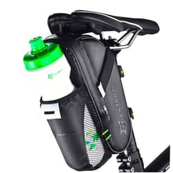 ROCKBROS Bike Saddle Bags with Water Bottle Pouch Waterproof Bike Bags Under Seat Pack for Mountain Road Bike Saddle Bag Bicycles Storage Bag 1.6L