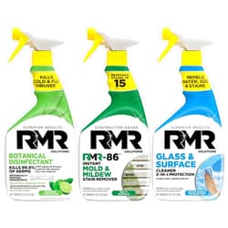 RMR Brands RMR All-Purpose Botanical Based Disinfectant Cleaner, RMR-86 Mold Stain Remover Spray, and RMR 2-in-1 Glass and Surface Cleaner Bundle