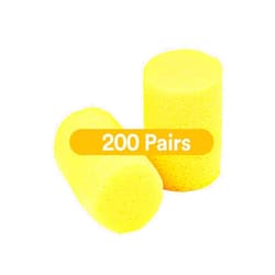 3M Ear Plugs, E-A-R Classic 312-1201, 200 Pairs of Disposable Earplugs, 1 Pair/Poly Bag, Uncorded, Noise Reduction Rating 29 dB NRR, Foam, Regular Size, Roll Down, Compliant with ANSI/ASA S12.71-2018