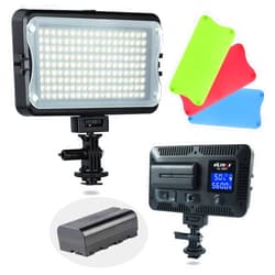 VILTROX VL-162T CRI95+ LED Video Light, Portable Camera Photo Light Panel Dimmable for DSLR Camera Camcorder with Battery, Charger, High Brightness, 3300K-5600K Bi-Color, White Filter and LCD Display