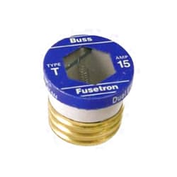 Bussmann BP/T-15 15 Amp Type T Time-Delay Dual-Element Edison Base Plug Fuse, 125V Ul Listed Carded,Pack of 2