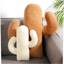 Beeveer 2 Pcs Decorative Cactus Shape Pillow 3D Shaped Plush Pillow Cactus Hugging Plushies Gift Soft Office Nap Pillow Novelty Cactus Decorative Cushion Seat Decor for Home Sofa Bed Office Nursery