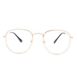 Pro Acme Hexagonal Non-Prescription Glasses Frame for Women Men Designer Square Round Metal Clear Lens Eyeglasses