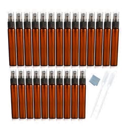 Elfenstall- 25 Pack Set 10ML Protable Refill Bulk Atomizer Spray Travel Perfume Bottle Hydrating Empty Bottle (Amber)