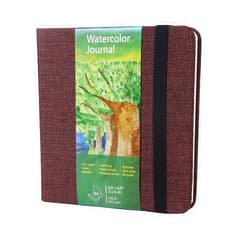 tumuarta Square Watercolor Journal, 8.25x8.25”, 140 LB, 300 GSM, 25% Cotton, Cold Press, 24 Sheets, 48 Pages, Watercolor Paper Sketchbooks for Use As Travel Mixed Media Pads On The Go