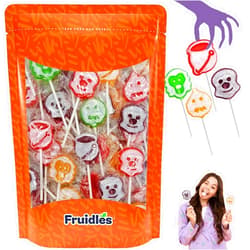 Fruidles Halloween Ghost Tattoo Lollipop Suckers Candy, Great for Goody Party Bag Fillers, Individually Wrapped (1 Pound)