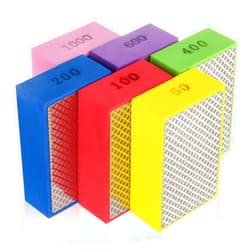 ZORUNNA 6 Pack Diamond Hand Polishing Pads, Diamond Sanding Pads with Foam Backing 60/100/200/400/600/1000 Grit, Sanding Block for Glass Wood Ceramic Marble Metal Tile Tools.
