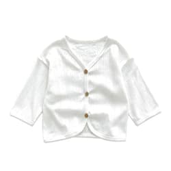 AEQBBQRE Toddler Baby Girl Thin White Cardigan Infant Boy Cotton Tops Long Sleeve Outwear Summer Autumn