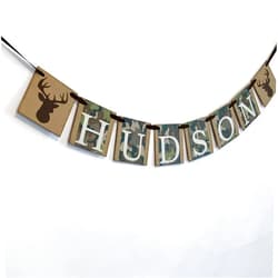 Generic Lil Buck 1st Birthday decorations - Buck Baby shower decor - Oh Deer birthday Banner - Hunting birthday decorations - Hunting Camp banner, green