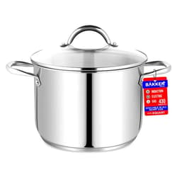 Bakken- Swiss Bakken-Swiss Deluxe 8-Quart Stainless Steel Stockpot w/Tempered Glass See-Through Lid - Simmering Delicious Soups Stews & Induction Cooking - Exceptional Heat Distribution - Heavy-Duty & Food-Grade
