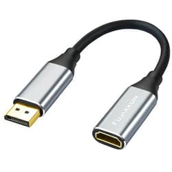FUJIAXUN DisplayPort 1.4 to HDMI 2.1 Adapter Cable 0.65FT,Support 8K@60Hz 4K@120Hz Directional Compatible with DisplayPort PC and HDMI Displays Tvs (Type-HDF)