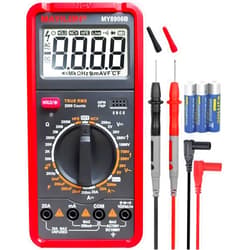 MAYILON MY8906B Multimeter Tester TRMS Digital Multimeter 750V-1000V Measures DC/AC Voltage DC/AC Current Resistance Continuity Diodes Frequency Transistor HEF NCV Live Wire Detection