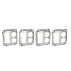 RACO Hubbell-Raco 915C 1 GFCI and 1 Duplex Receptacle 4-Inch Square Exposed Work Cover (Fоur Paсk)