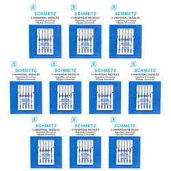 SCHMETZ 50 Schmetz Universal Sewing Machine Needles - Assorted Sizes - Box of 10 Cards