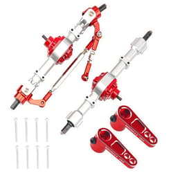 Share Goo Metal Front & Rear Axle Assembly Set Bridge Shaft Steering Cup Rod Complete Set & Metal 25T Servo Horn 25 Teeth Steering Arm
