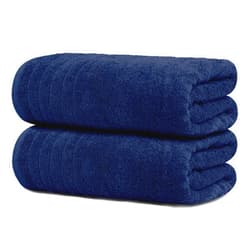 Tens Towels Large Bath Sheets, 100% Cotton, 35x70 inches Extra Large Bath Towel Sheets, Lighter Weight, Quicker to Dry, Super Absorbent, Oversized Bath Towels (Navy)