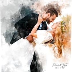 MAXFOUNDRY Wedding Anniversary, Gift For Her, Watercolor Print From Photo, Personalized Gifts, Custom Watercolor Portrait, Wedding Gift, Anniversary, Christmas Gift, Mother's Day,Portrait From Photo,Gift for Him