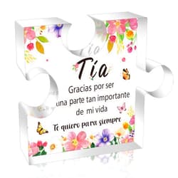 Yopyame Spanish Aunt Birthday Gifts - Regalos para tía Acrylic Heart Plaque Aunt Birthday Gifts from Niece and Nephew Keepsake Paperweight Gift in Spanish for Aunt Christmas Wedding Mother's Day Gift