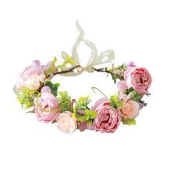 Vivivalue Floral Crown Women Flower Headband Floral Headpiece Halo Wedding Party Festival Photos