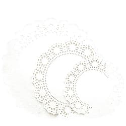 Juvale 150 Pack Round White Paper Doilies for Crafts, Tableware Decor, Parties, Wedding, Assorted Size Charger Plates for Cakes, Desserts (6.5, 8.5, and 10.5 Inch)