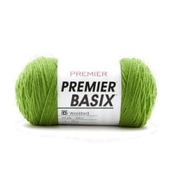 Premier Yarns Basix, Solid Worsted Yarn, Made of Acrylic, Ideal Yarn for Crocheting and Knitting, 359 Yards, Fern