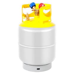 OLenyer Refrigerant Recovery Cylinder Tank 30 LB Capacity Y-Valve Liquid/Vapor Recovery Can Reusable Save Without Float Switch for R22/R134A/R410A Gray Yellow