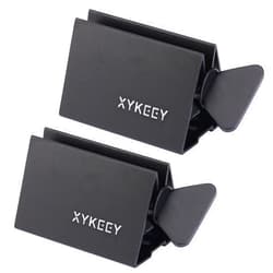 XYKEEY Toothpaste Tube Squeezer - Set of 2 Toothpaste Squeezer Rollers, Metal Toothpaste Tube Wringer Seat Holder Stand (Black)