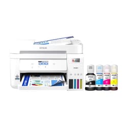Epson EcoTank ET-4850 Wireless All-in-One Cartridge-Free Supertank Printer with Scanner, Copier, Fax, ADF and Ethernet – The Perfect Printer Office - White, Medium