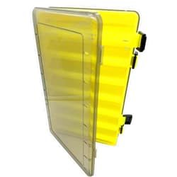 LkyRui 14 Compartments Double-Sided Visible Fishing Lure Hook Tackle Box Hard Plastic Orange/Yellow Container Box for Fishing Lures Hooks Jewelry Beads Earring (1pcs-yellow-14compartments)