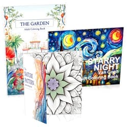 CKMOREL Adult Coloring Books Set 3 for Women Set of 3 Coloring Books Bulk for Adults to Relax and Relieve Anxiety 96 Pages The Garden & Starry Night & The Nature Pattern, Stress Relief Gifts for Your Lover