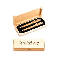 Executive Gift Shoppe | Elegance Collection Maple Wood Laser Engraved Pen & Pencil Set | Executive Gift Shoppe
