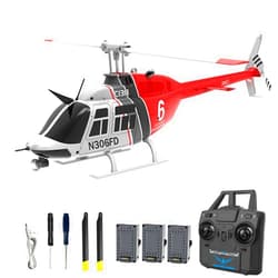 GoolRC C138 Remote Control Helicopter, 1:33 Scale Bell206 Helicopter 2.4G 6CH RTF Single Propeller Aileron Free, Optical Flow Positioning, Six-axis Gyroscope Stabilization Gift for Adults